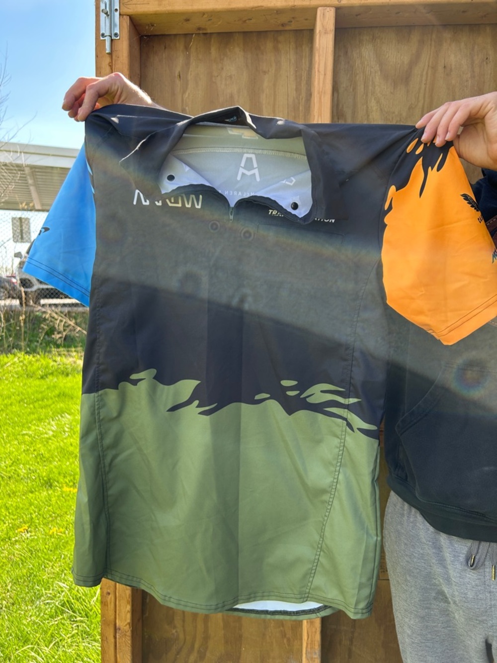 Undefeated Black, Olive, Blue & Orange Men's Shirt